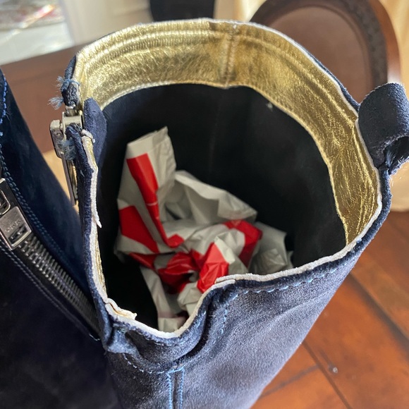 Ted Baker Black Tall Suede Zip Boots 10 - FLAWS - Picture 4 of 16